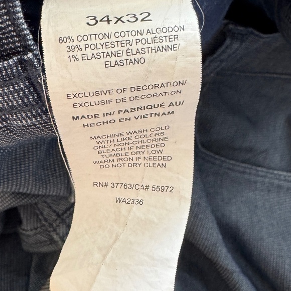 Perry Ellis Men's Flat Front Chino Casual Dress Pant Blue-Gray Trouser 34x32 - Picture 7 of 14